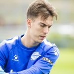 Paulino de la Fuente, jugador del Real Zaragoza, en un entrenamiento previo a su lesión.