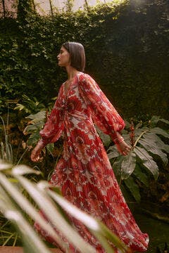 Pedro del Hierro el largo de estampado floral con volantes