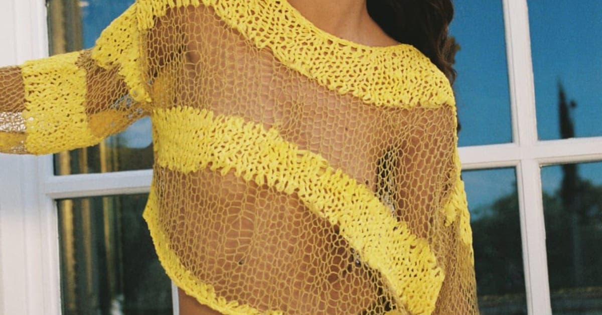 Jersey crochet amarillo Zara