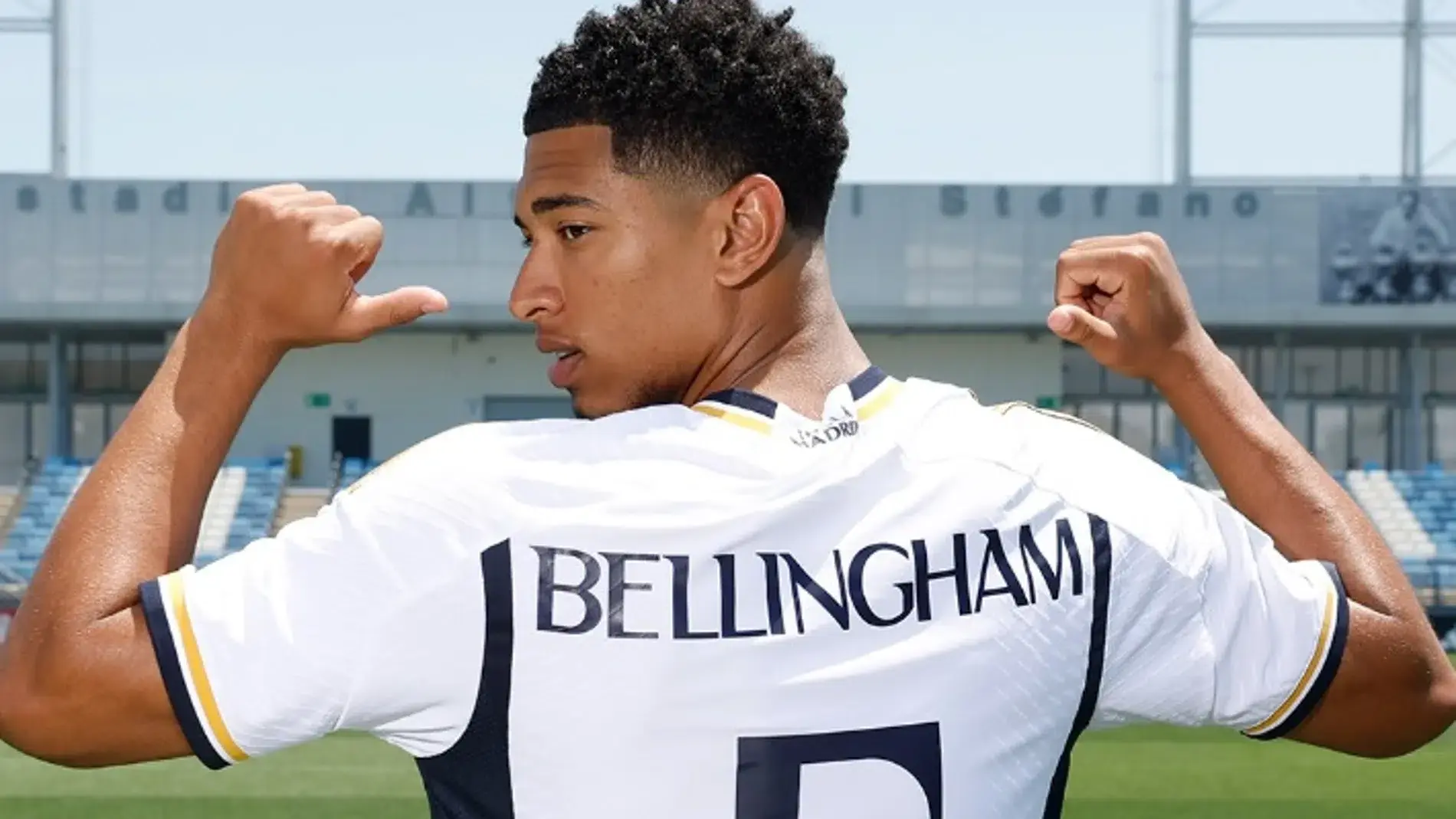 Jude Bellingham durante su presentación con el Real Madrid