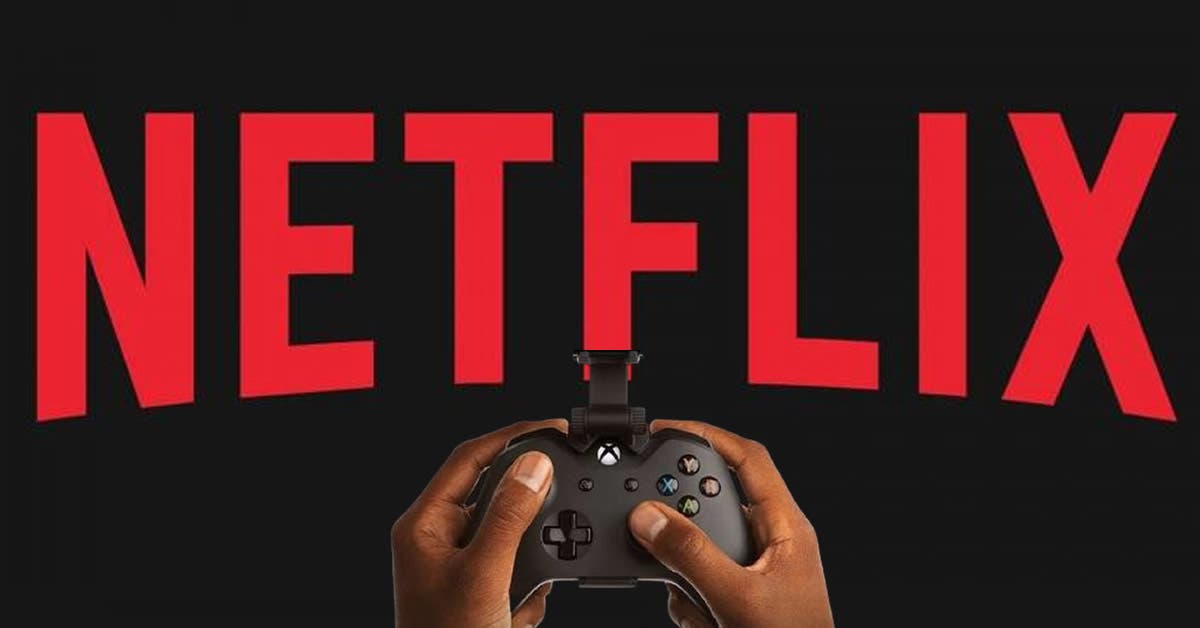 Logo de Netflix junto a un control de videojuegos destacando la nueva funcionalidad de Netflix videojuegos.