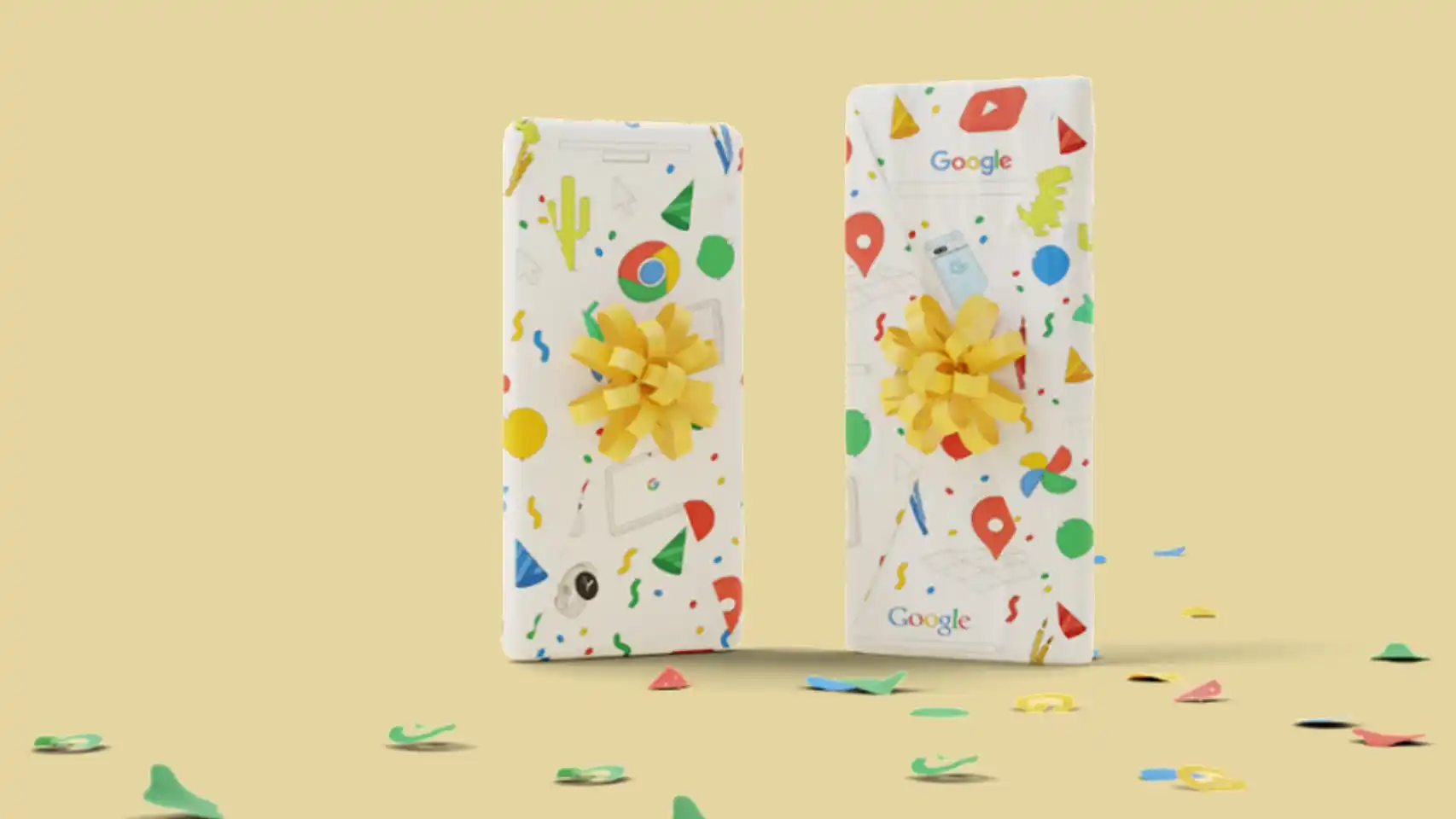 Imagen referencial de dos regalos de Google relacionados con Google Pixel.