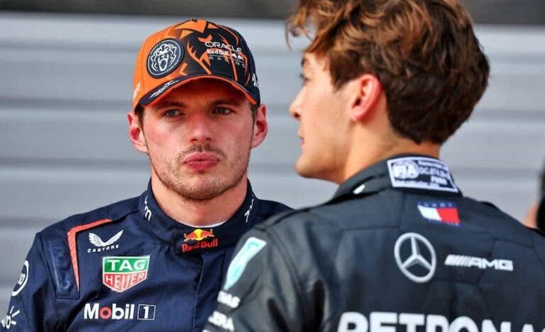 Russell y Verstappen