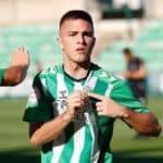 Pablo García, jugador del Real Betis, con gesto serio durante un encuentro de LaLiga