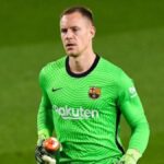 Marc-André ter Stegen saludando a la afición en su último partido con el FC Barcelona antes de irse al Girona.