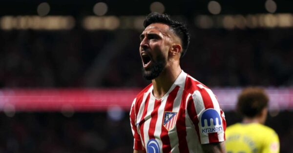 Nico González durante un partido con el Atlético de Madrid en el Metropolitano