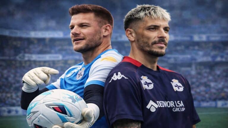 Bachmann y Ximo Navarro durante un entrenamiento en Abegondo, preparando su regreso con el Deportivo.