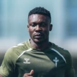 Joseph Aidoo, central del RC Celta, en negociaciones avanzadas para fichar por la SD Huesca ante el interés del Real Zaragoza.