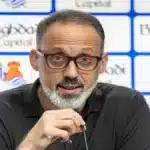 Pellegrino Matarazzo dando instrucciones en Zubieta junto a los canteranos Astiazarán, Kita y Aguirre