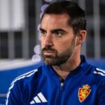 Rubén Sellés en rueda de prensa analizando la situación del Real Zaragoza antes de enfrentarse al Racing de Santander.