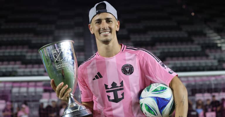 Tadeo Allende con la camiseta del Inter Miami, pretendido por River Plate y el Austin FC para la temporada 2026