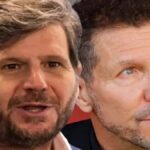 Mateu Alemany y Diego Simeone conversando sobre la planificación deportiva del Atlético de Madrid.