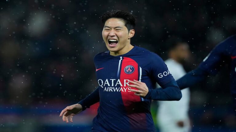 Kang In Lee celebrando con el PSG ante el interés de fichaje del Atlético de Madrid en 2026