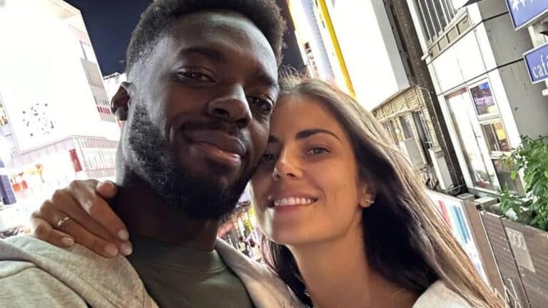 Iñaki Williams y Patricia Morales, felices tras el nacimiento de su primer hijo en Bilbao