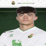 anex Lozano, delantero del Athletic, celebrando un gol en la UEFA Youth League antes de su cesión al Racing.