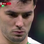 Primer plano de Brahim Díaz con gesto serio y afectado durante el desenlace de la Copa África 2026