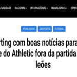 Captura de pantalla del portal Bola na Rede informando sobre la baja de un crack del Athletic ante el Sporting CP