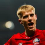 Matías Fernández-Pardo celebrando un gol con el Lille, objetivo del Atlético de Madrid.