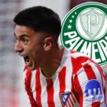 Thiago Almada con la camiseta del Atlético de Madrid; Palmeiras y Gremio interesados en su fichaje en enero de 2026.