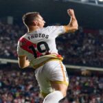 De Frutos celebrando el gol del Rayo