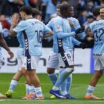Borja Iglesias celebrando un gol con el Celta de Vigo ante el Valencia en Balaídos