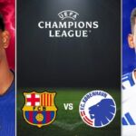 Lamine Yamal del FC Barcelona y Youssoufa Moukoko del Copenhague en el cartel oficial de la Champions League.