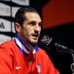 Koke Resurrección, capitán del Atlético de Madrid, durante la rueda de prensa previa al derbi contra el Real Madrid en Yeda.