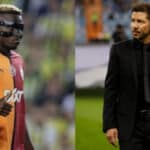 Montaje Diego Simeone y Víctor Osimhen tras el intercambio de elogios luego del partido por Champions