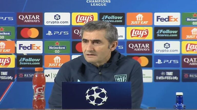 Ernesto Valverde, entrenador del Athletic Club, en rueda de prensa de Champions League analizando la situación de Selton.