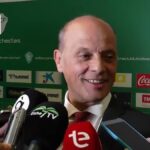 Joaquín Buitrago, presidente del Elche CF, durante la Junta General de Accionistas en el Martínez Valero.