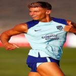 Marcos Llorente durante un entrenamiento del Atlético de Madrid, enfocado en el inicio de 2026.