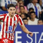 Julián Álvarez durante un partido con el Atlético de Madrid en el Metropolitano
