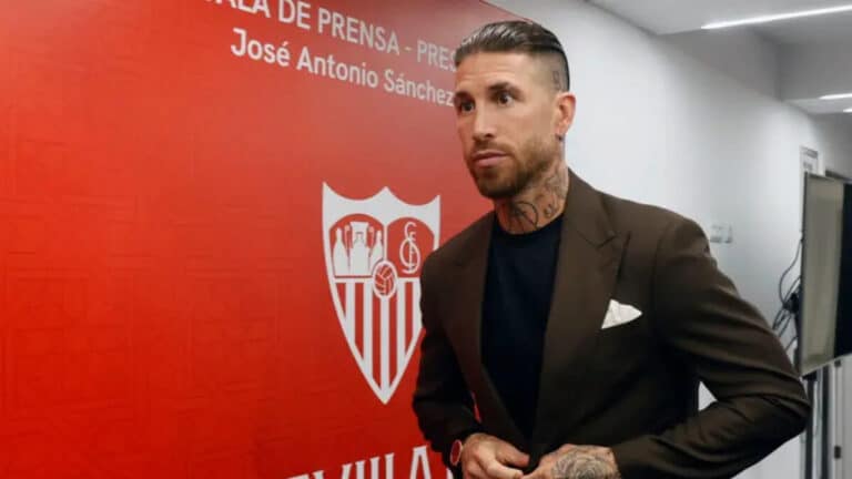 Sergio Ramos en los pasillos del Sánchez Pizjuán