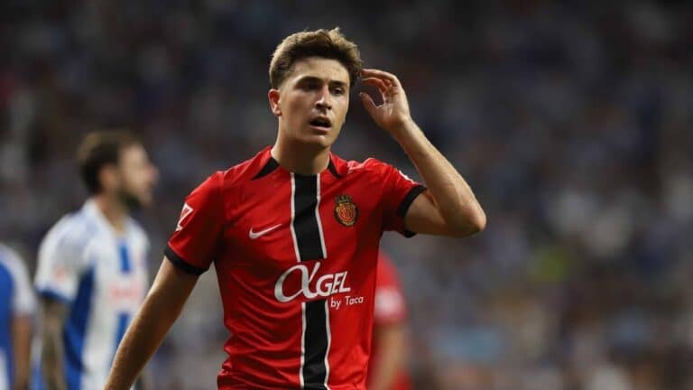 Pablo Torre en un partido con el Real Mallorca en Son Moix.