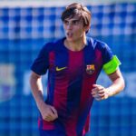 Andrés Cuenca en un partido con el FC Barcelona, nuevo refuerzo del Sporting de Gijón.