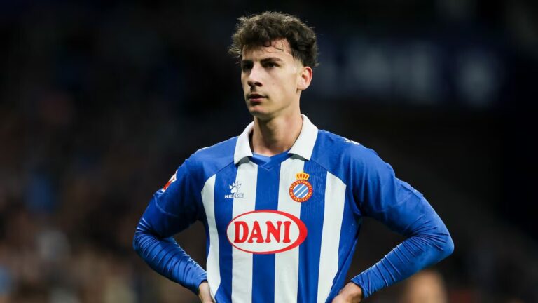 Antoniu Roca, extremo del RCD Espanyol, durante un partido.