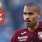 Cyril Ngonge jugando con el Torino durante su etapa en la Serie A italiana.