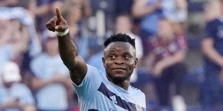 Willy Agada celebrando un gol durante su etapa en la MLS, nuevo fichaje del Real Zaragoza.