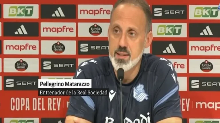 Pellegrino Matarazzo, entrenador de la Real Sociedad, en rueda de prensa previa al derbi de Copa del Rey contra el Athletic Club.