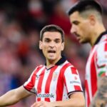 Galarreta celebrando con gesto de liberación tras marcar el gol del empate en el derbi contra la Real Sociedad.