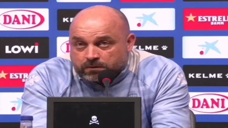 Manolo González, entrenador del RCD Espanyol, durante la rueda de prensa