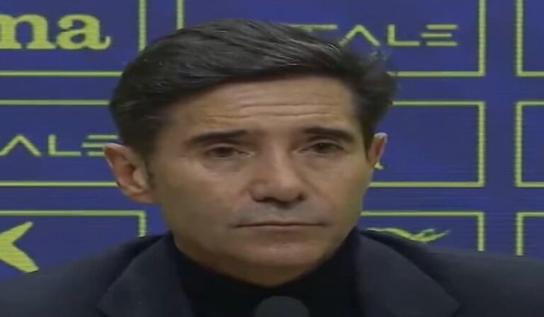 Marcelino García Toral, entrenador del Villarreal CF, en rueda de prensa tras la victoria ante el Valencia en el derbi de la jornada 25 de LaLiga 2025-26.