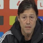 Matías Almeyda, entrenador del Sevilla FC, durante la rueda de prensa previa al partido contra el Girona en el Ramón Sánchez-Pizjuán.