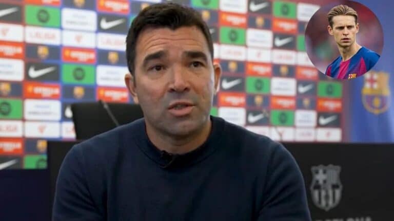 Deco, director deportivo del FC Barcelona, gesticulando durante una entrevista en las instalaciones del club.