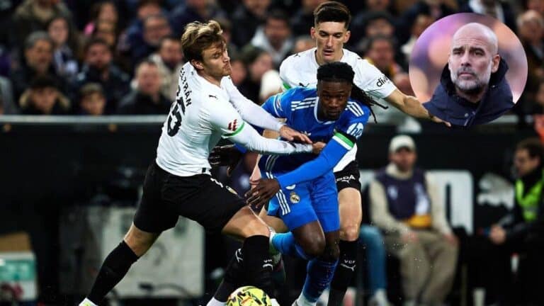 Eduardo Camavinga, centrocampista del Real Madrid, en el punto de mira del Manchester City de Pep Guardiola.