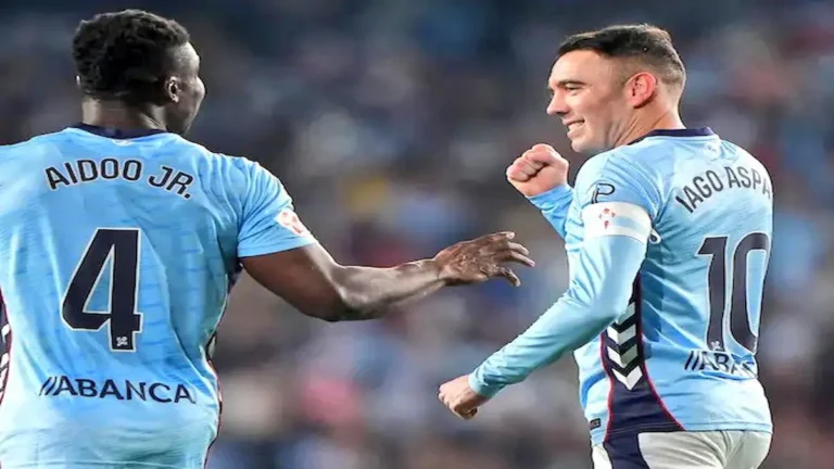 Iago Aspas celebrando su doblete ante el Mallorca en Abanca Balaídos durante la jornada 25 de LaLiga 2025-26.