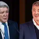 Enrique Cerezo, presidente del Atlético de Madrid, y Miguel Ángel Gil Marín, consejero delegado, en un acto oficial del club rojiblanco.