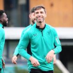 Yeray Álvarez ejercitándose con normalidad junto a sus compañeros en las instalaciones de Lezama.