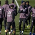 Jugadores del Real Madrid entrenando en Valdebebas bajo la dirección de Álvaro Arbeloa