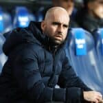 Claudio Giráldez, entrenador del RC Celta, en el banquillo